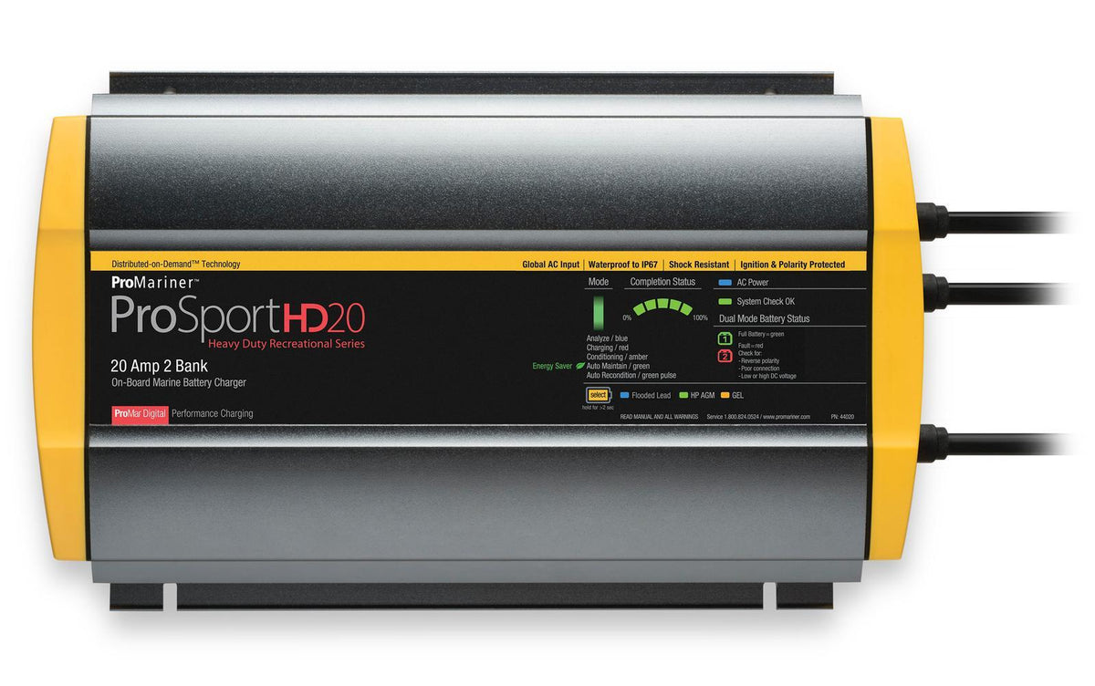 ProMariner ProSport HD 20 Gen4 20 Amp Battery Charger 12/24v 2 Bank 120v Input — 1