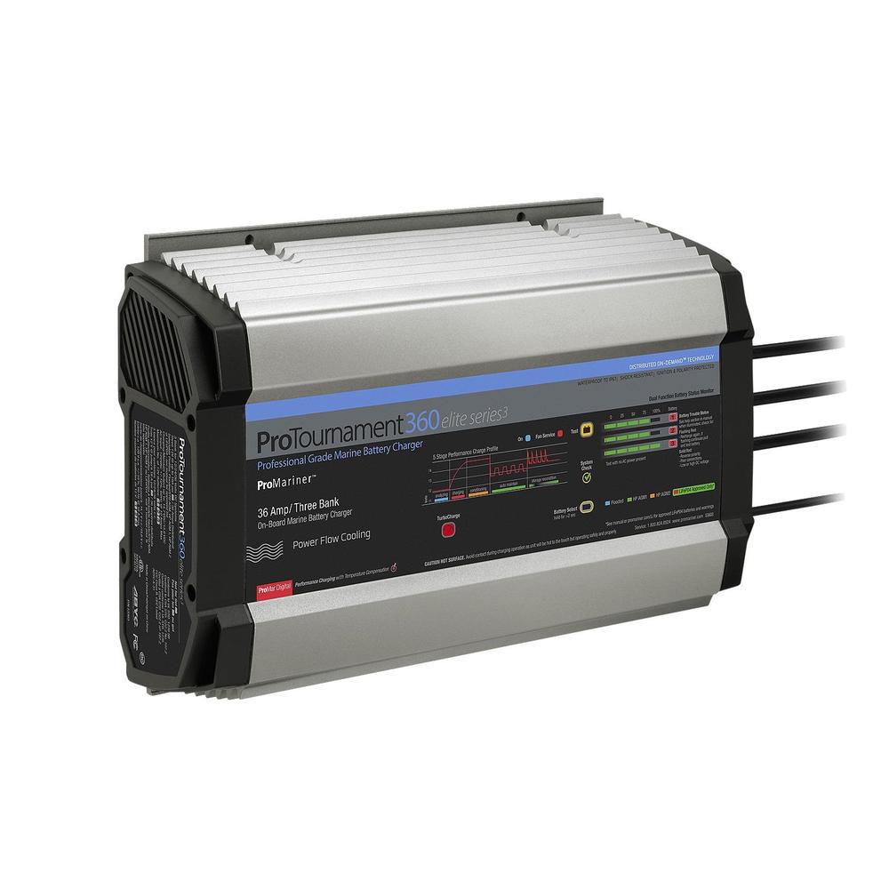 ProMariner ProTournament 360 36 Amp Battery Charger 12/24v 2 Bank 120v Input — 1