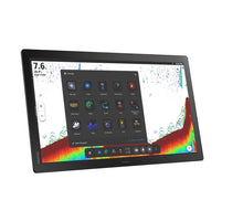 Simrad NSO 4-24. NEON OS, 24-inch Glass-bridge multi-function display. Qualcomm 8-core processor. Full HD touchscreen. Gigabit Ethernet, WIFI, Video In and Out. Next-generation C-MAP DISCOVER X chart included — 4