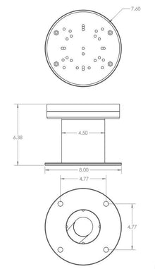 Seaview 5in Searchlight Mount Vertical 8in Round Base — 2