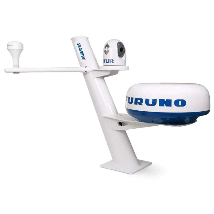 Seaview PMABC37SV2 30" Tapered Mast - Closed Dome Radar with Camera or Searchlight Platform, Aft Lean