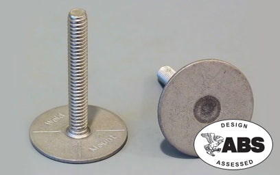 Weld Mount 1.50in Tall 1/4 x 2 ST125-1420-24SS SS Stud 1.25in Base 10 Pack